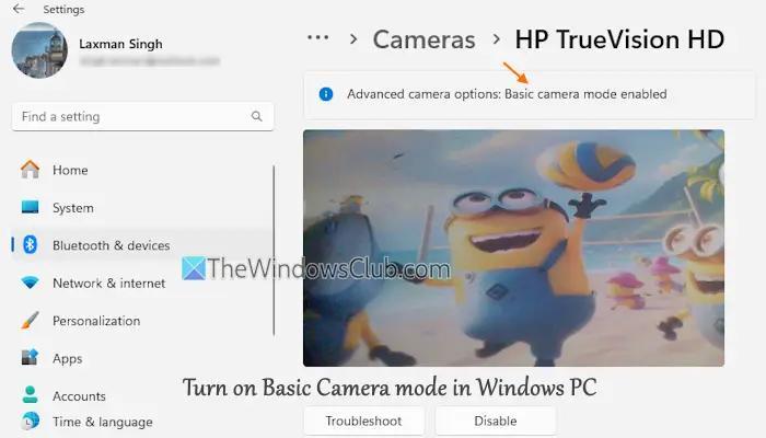 Turn on Basic Camera mode in Windows 11 to limit camera features ...