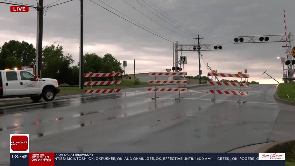 Downed power lines, trees in Owasso cause road closures - NewsBreak
