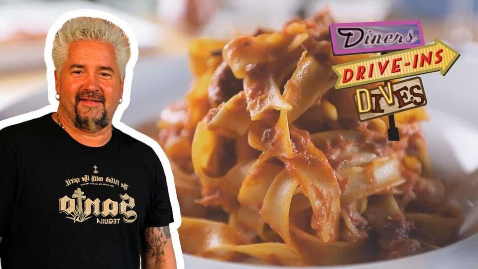 Guy Fieri Tries Lamb Tagliatelle
