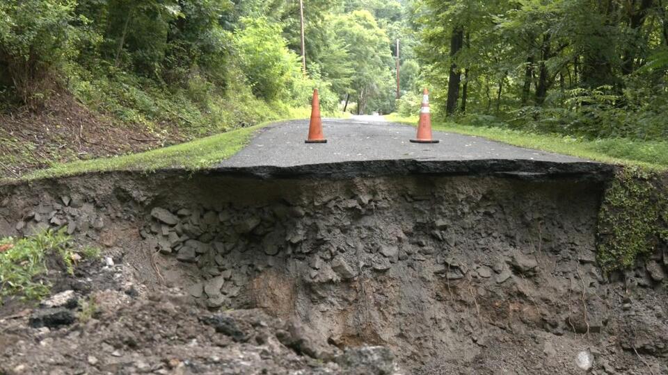 Terry Road impassable following yesterday's storms