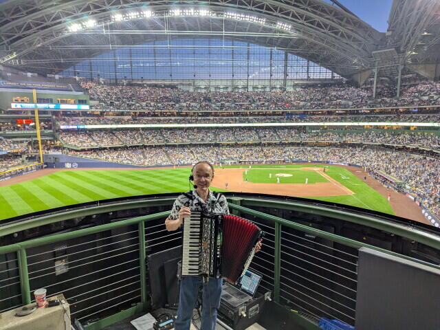 Accordion player gets the call of a lifetime to bring polka to the World Series