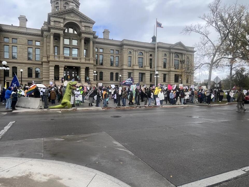 Trump Opponents Rally At Wyoming Capitol In ”No Kings” Protest - NewsBreak