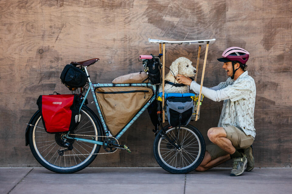 Slade and His Doodle Voyager Clydesdale Cross Check Touring Bike ...
