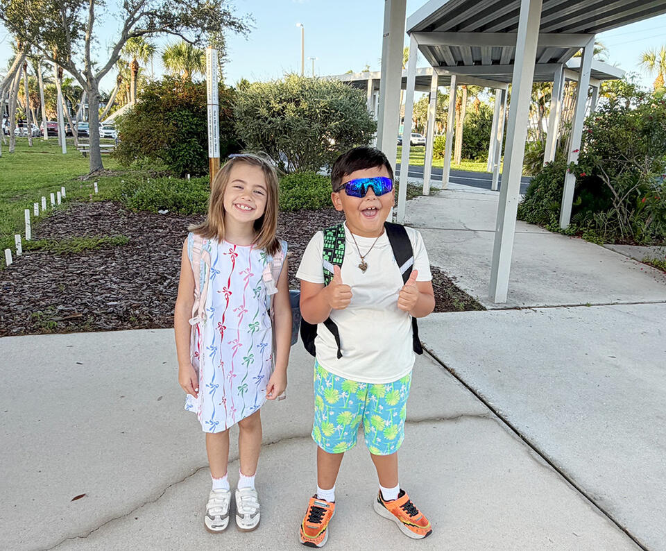 Smiles and hugs on the first day of school
