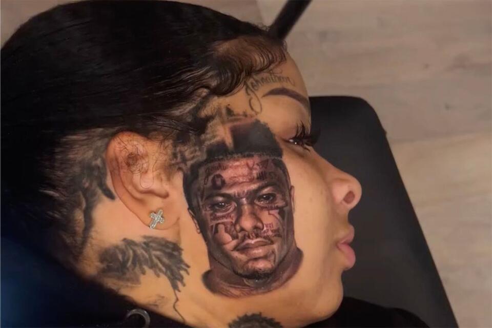 Chrisean Rock Upgrades Blueface Tattoo on Her Face After Starting ...