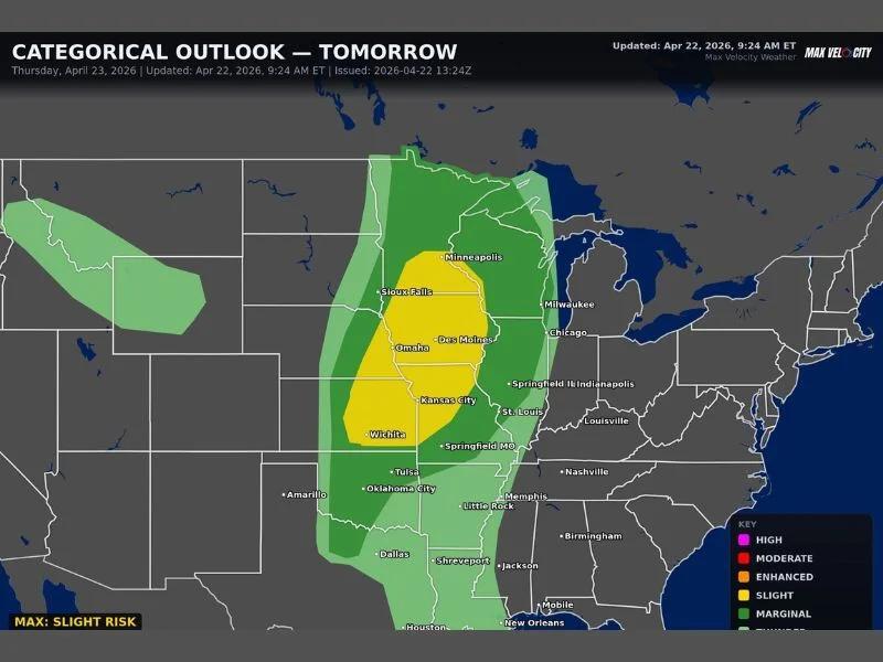 Damaging Winds, Large Hail, and Tornadoes Possible Across Wichita ...