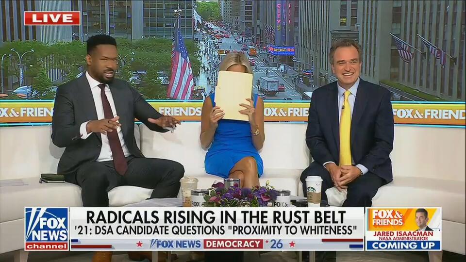 Fox Hosts Crack Up Over Democratic Socialist’s ‘Proximity to Whiteness’ Claim: ‘You Slept With the Guy!’