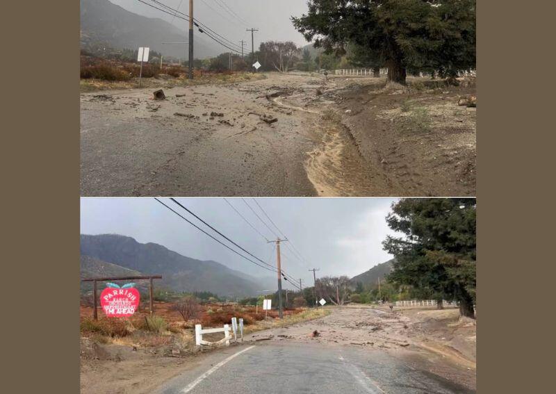 Mudflow and Flooding Force Multiple Road Closures in Yucaipa California ...