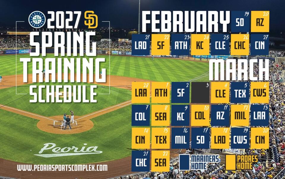 2027 Peoria Spring Training Home Schedule Released - NewsBreak