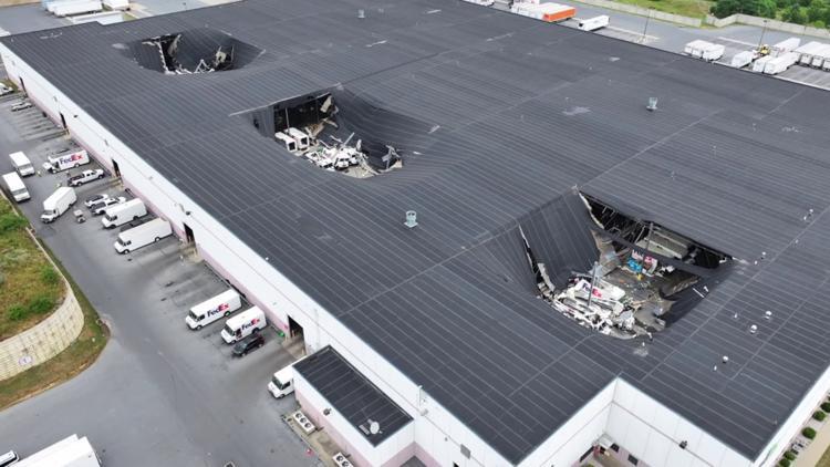 VIDEO: FedEx building collapses after weekend storms - NewsBreak