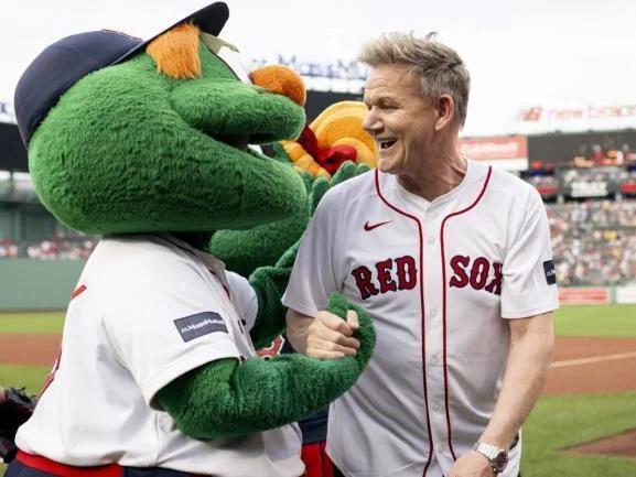 LOOK: Gordon Ramsay throws out first pitch at Red Sox game