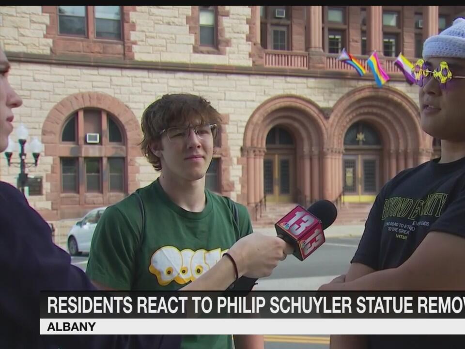 Residents react to General Philip Schuyler statue taken down