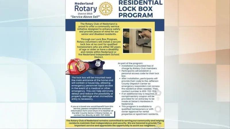 Rotary Club of Nederland launches lock box program to help seniors ...