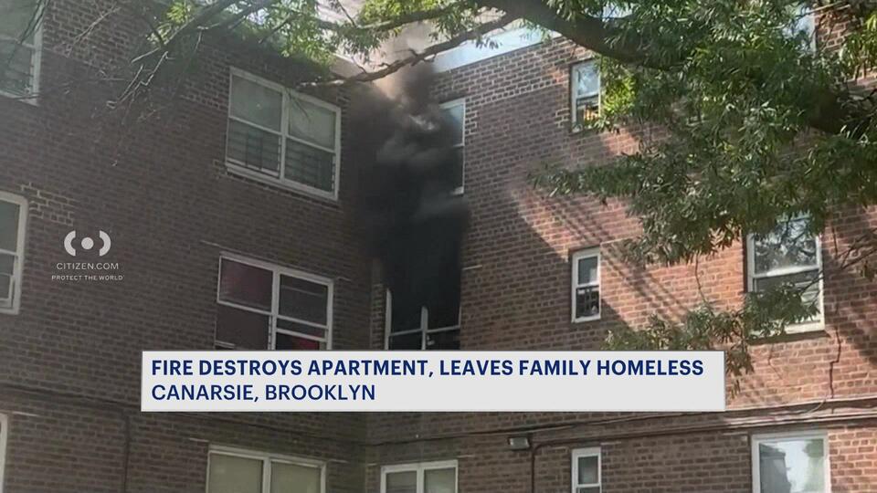 Family escapes, cat jumps out window during fire at Canarsie NYCHA complex