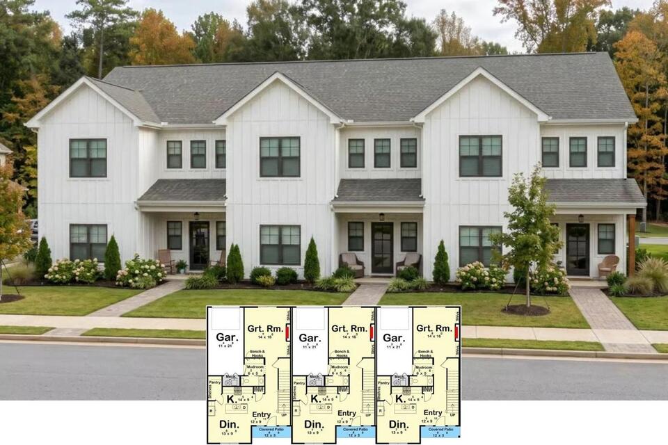 Take a Tour of The Collingwood 9-Bedroom Modern Farmhouse Triplex House Plan with Private Patios (5,721 Sq. Ft. Floor Plan)