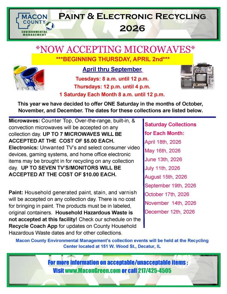 Special recycling collections for paint and electronics - NewsBreak