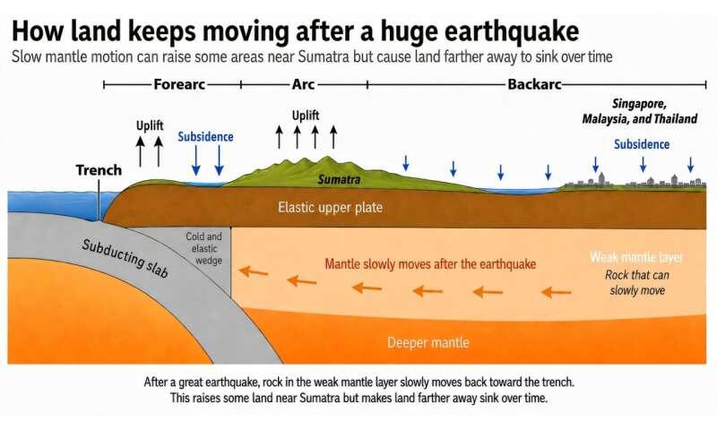 NTU study finds major earthquakes cause land sinking in Southeast Asia