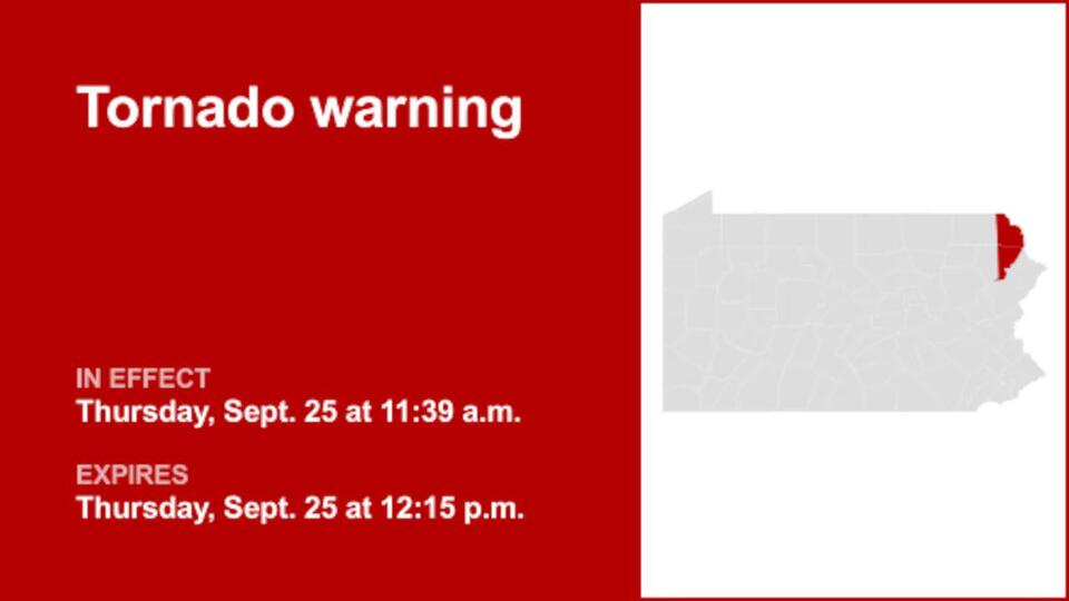 Tornado warning for Wayne County Thursday midday – seek safe shelter ...