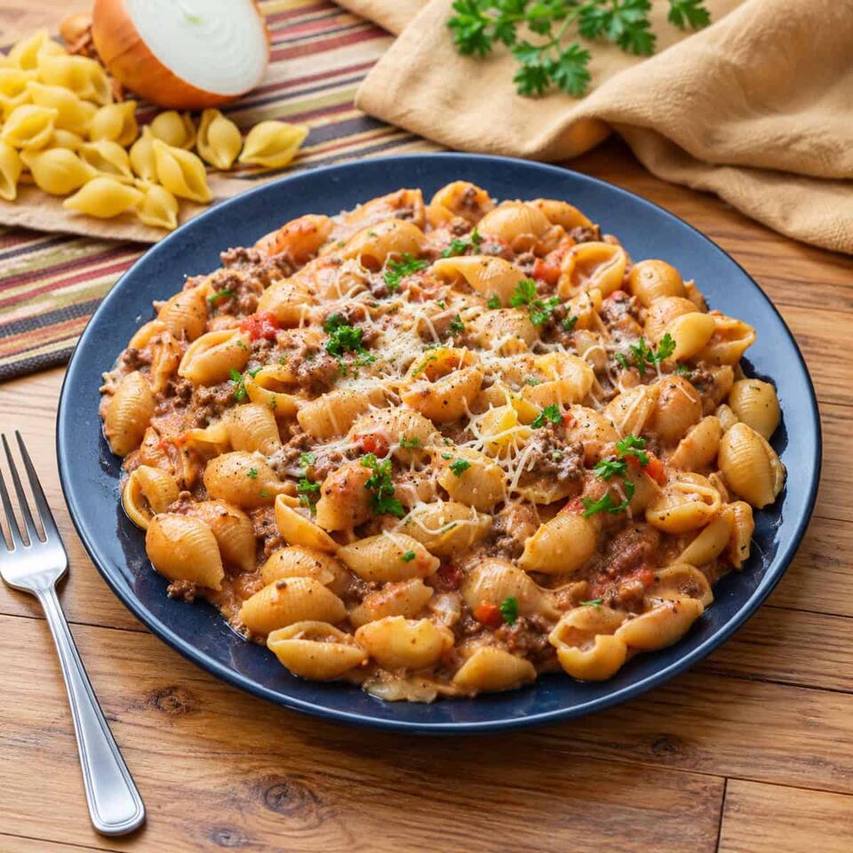 Crock Pot Creamy Beef and Shells Recipe - NewsBreak