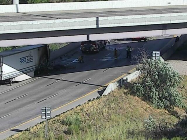 Ramp reopens after semitruck trailer catches fire in South Salt Lake