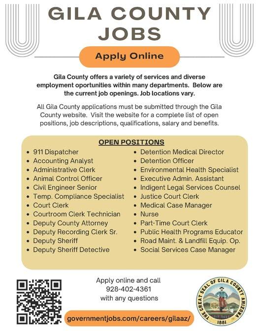 Gila County job openings available online - NewsBreak