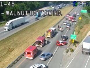 Multi-vehicle crash on I-81 in Cumberland County