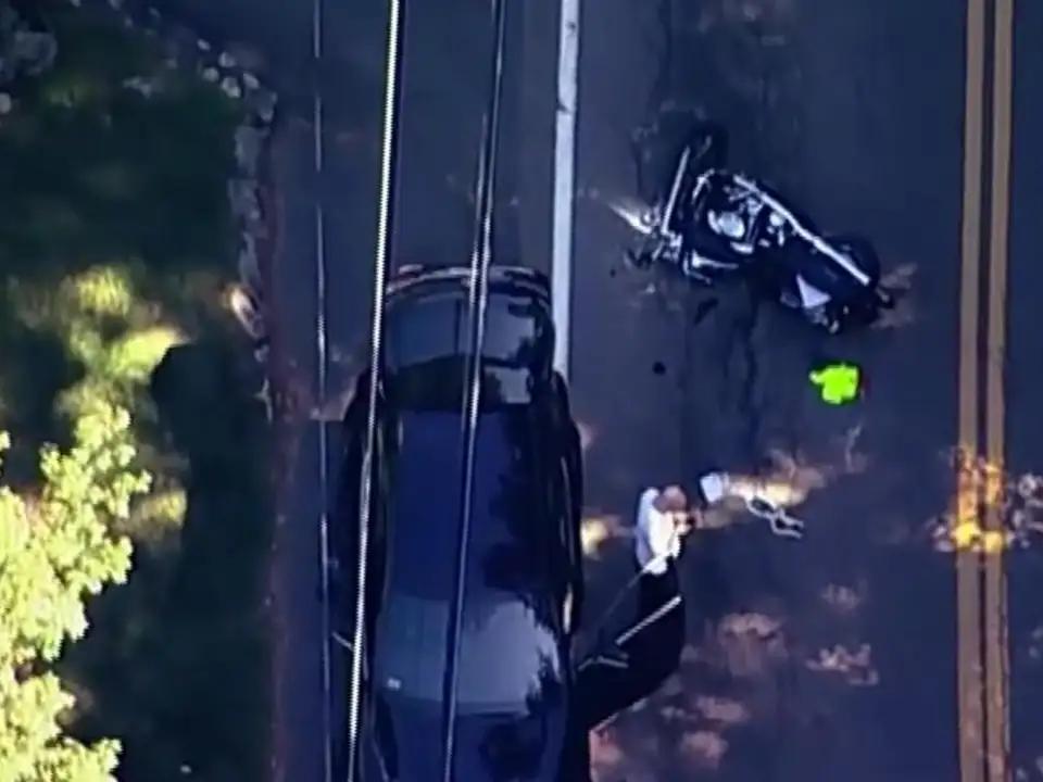 Man flown to hospital after crash between motorcycle, vehicle in Abington