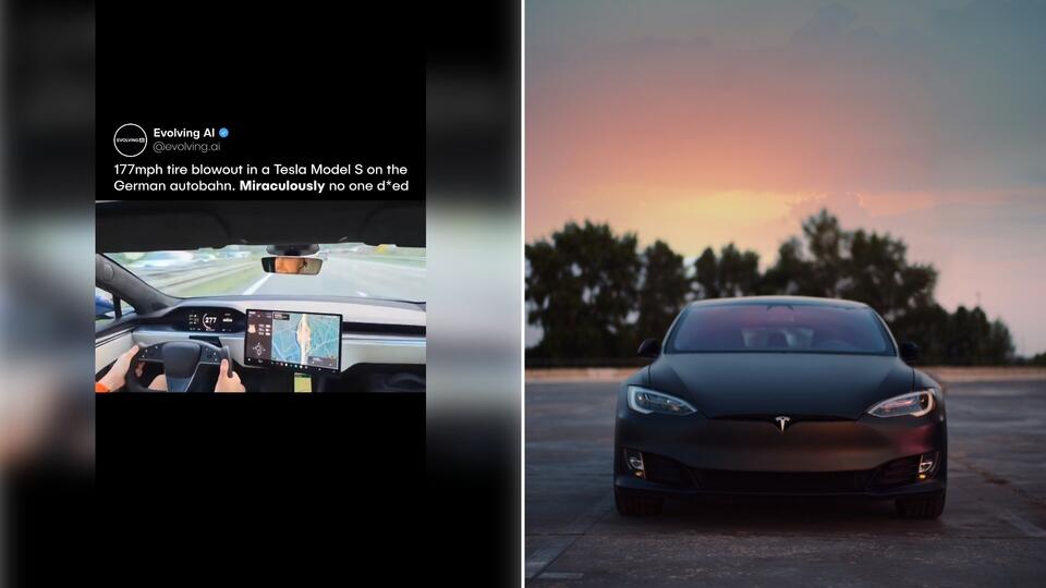 Tesla Model S Suffered A Tire Blowout At Roughly One Hundred Seventy ...