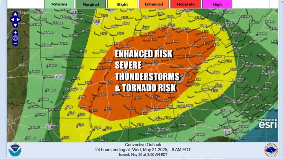 Severe thunderstorm risk elevated tornado risk across Georgia ...