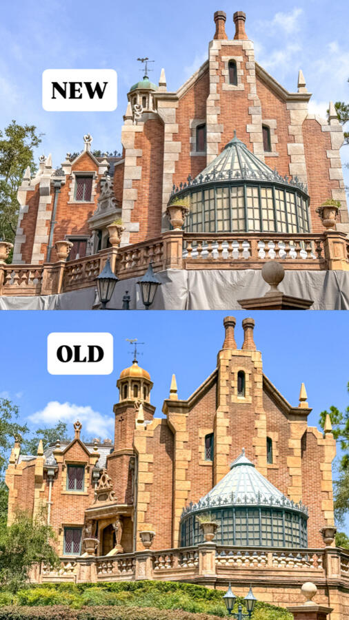 Scrim Removed & Landscaping Added to Haunted Mansion in Magic Kingdom
