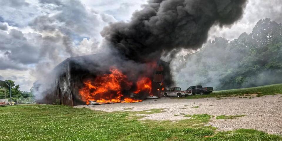 Madison County storage building destroyed by fire with multiple ...