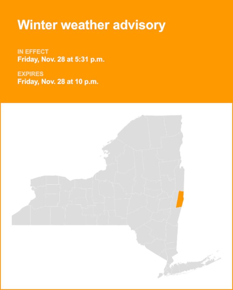 NY weather update: Rensselaer County under a winter weather advisory ...