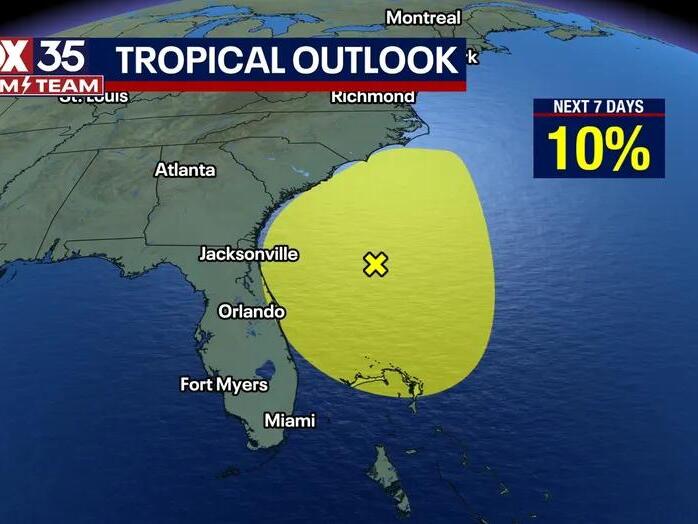 NHC tracking disturbance off Florida coast, 5 tropical waves in Atlantic
