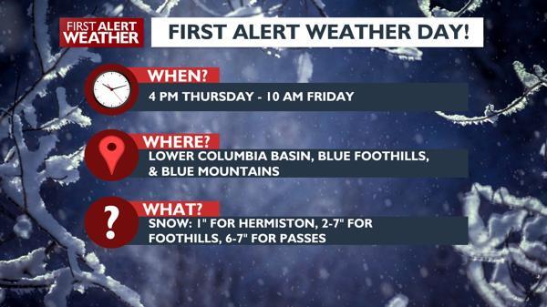 FIRST ALERT WEATHER DAY: Another round of snow tonight for basin ...