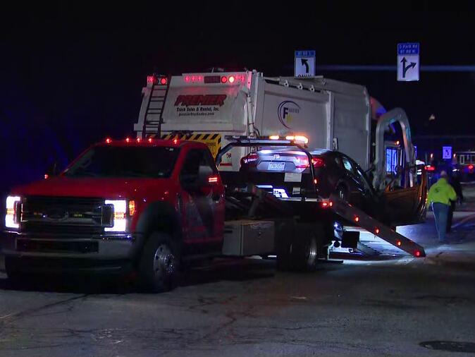 Garbage truck and car involved in crash in Bethel Park