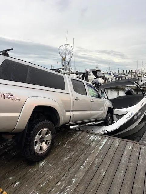 See it: Truck drives onto boat at NY marina
