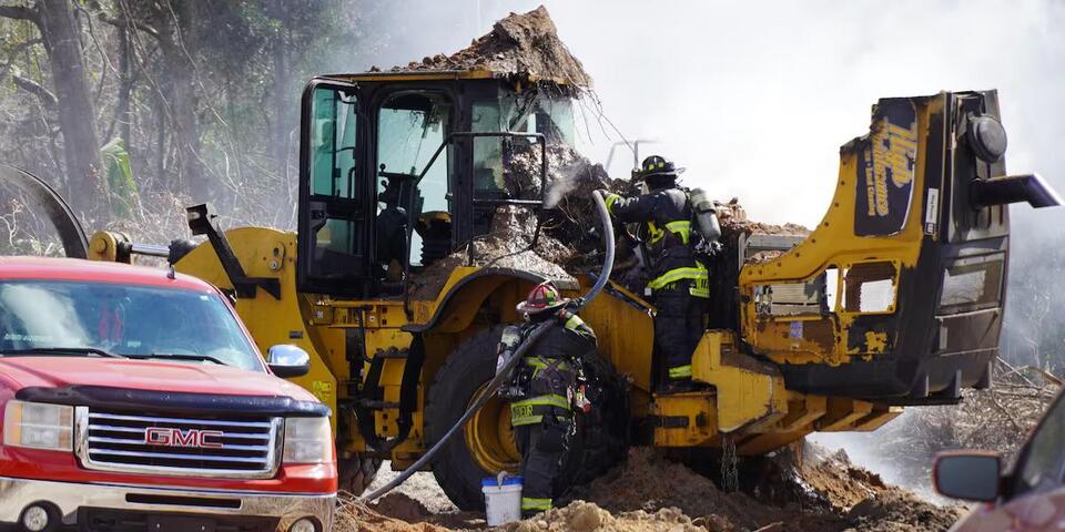 Fire Rescue crews put out a fire on a front-end loader in Ocala - NewsBreak