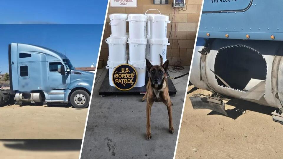 Border Patrol K9 sniffs out nearly $1M worth of liquid meth in big rig ...