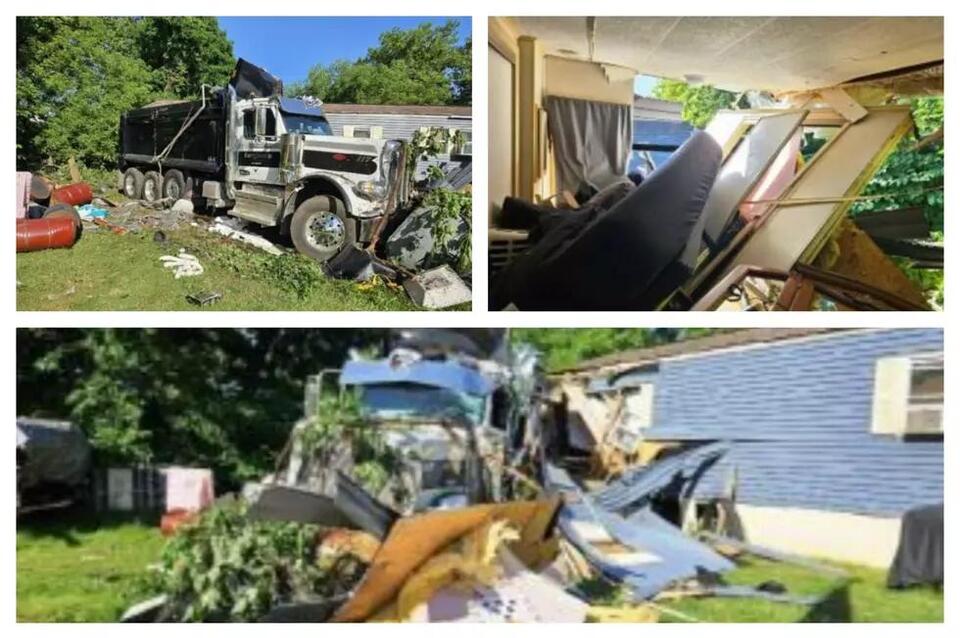 Dump Truck Drives Off New York Thruway, Slams Into Home - NewsBreak