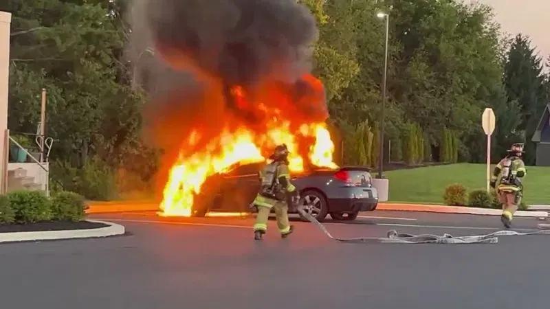 Car fire caught on camera at Cumberland County Sheetz - NewsBreak