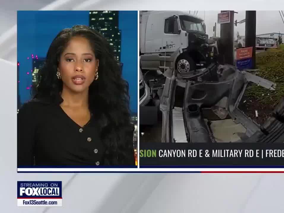 3 injured in Pierce County crash involving cars, semitruck