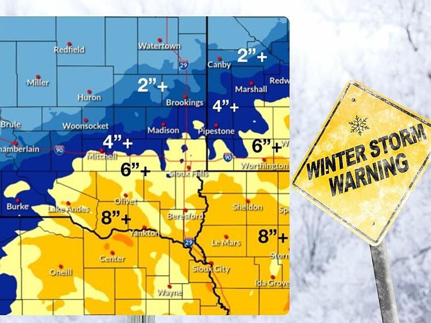 Another WINTER STORM WARNING For Minnesota, Iowa, & South Dakota