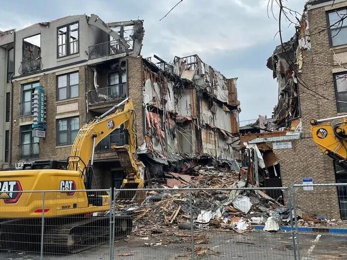 Demolition begins at Reserve at LaVista Walk apartments destroyed by fire