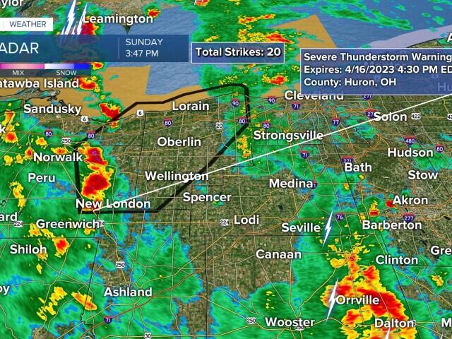 Severe Thunderstorm Warning issued for multiple NEO counties on Sunday ...