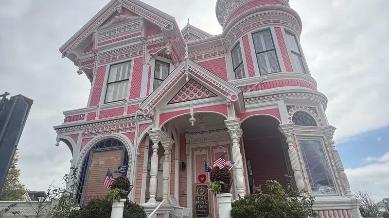 Bubblegum pink makeover gives Eureka’s historic Pinc Lady Mansion a fresh glow