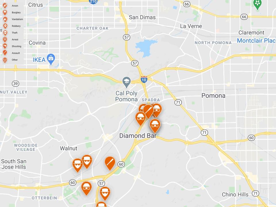 Diamond Bar crime map check your neighborhood safety