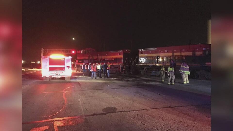 Two treated for minor injuries after truck hits Kansas City Southern ...