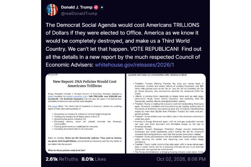 WH Report: DSA policies would cost America $355K per household over 10 ...
