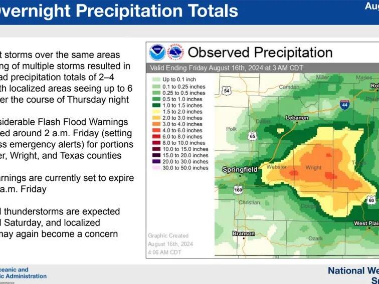 Weather Service: Flash flood warning in effect after overnight rainfall