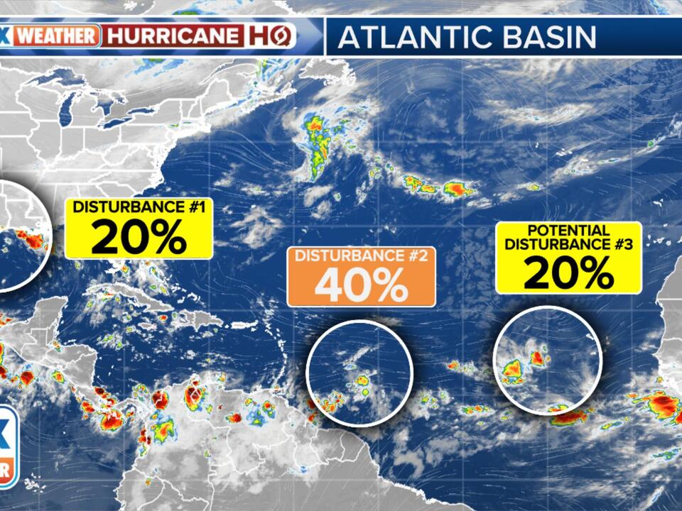 Three areas in Atlantic being monitored for potential tropical development